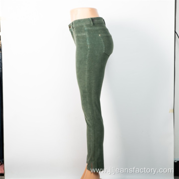 Wholesale Custom Ladies Straight Green Jeans